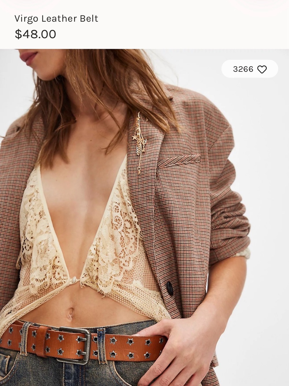 Free People virgo leather belt size XS/S